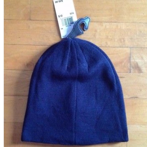 Micheal Kors Initial /MK Logo Beanie Navy Hat - Picture 6 of 8